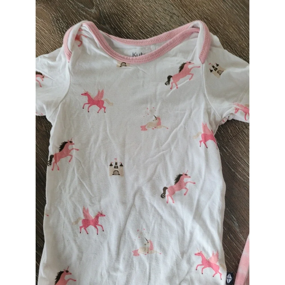 Kyte Baby 12-18M Short Sleeve Bodysuit Set Unicorn Tie Dye Bamboo Rayon x 2 #2